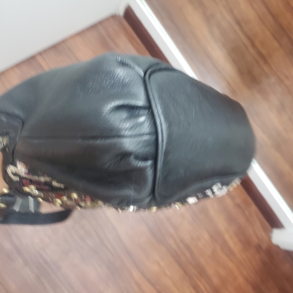 Mary Frances Vintage Deep Sea Connection Black Leather Beaded Fish satchel bag. - Picture 7 of 9